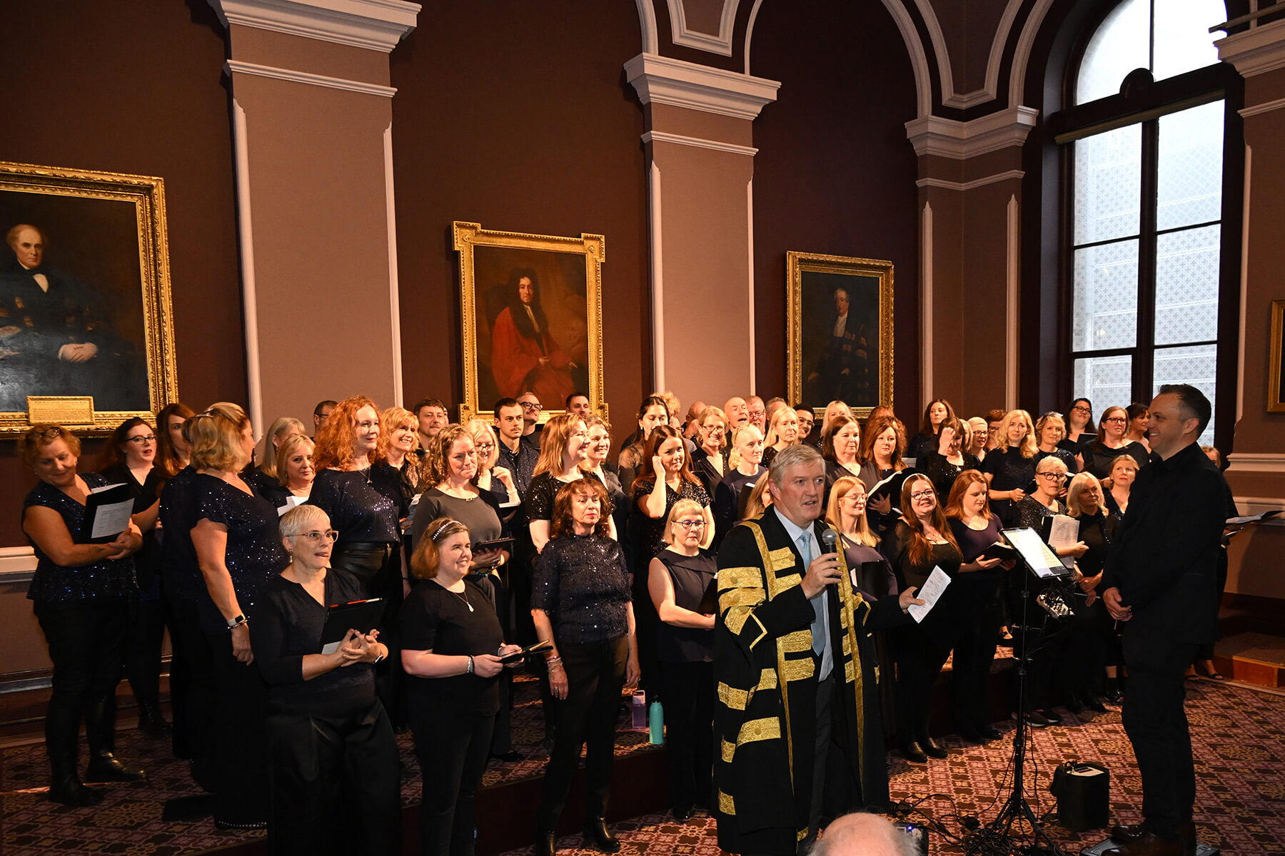 The Dawson Chorus sing at the Royal College of Physicians